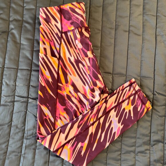 Tek Gear High Rise Workout Leggings Pocket Abstract Print Athletic Yoga Pants Si - Picture 3 of 7